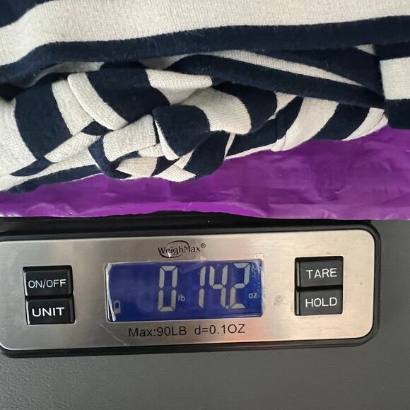 Marc Jacobs Short Sleeve Striped Navy Blue & Cream Women's Sheath Dress Size M - Picture 14 of 14